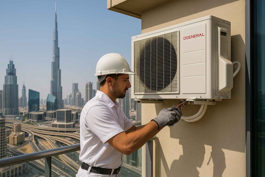 Who installs O General AC quickly in Dubai